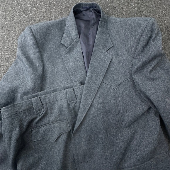 Circle S Other - Circle S Dallas Texas Boise Western Suit 46L Charcoal Gray Jacket 38W Trousers